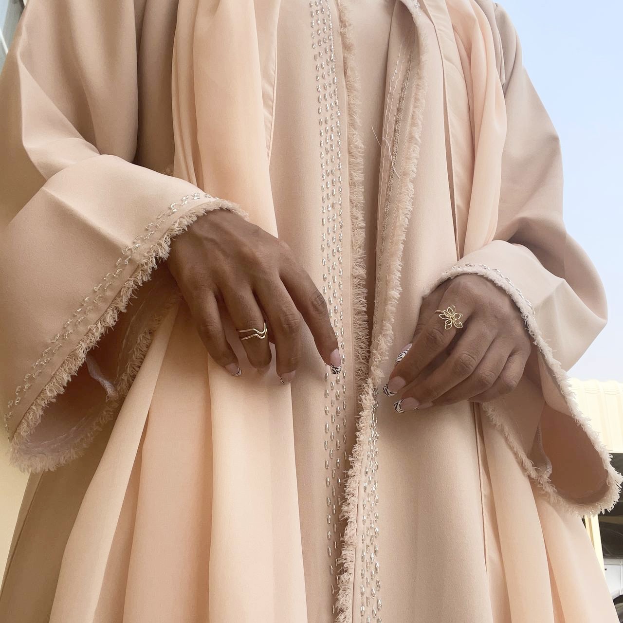 abaya femme beige